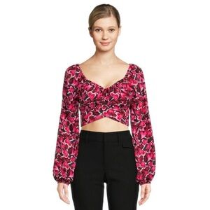 NWT Steve Madden 💕 Tie Back Balloon Sleeve Crop Top Small